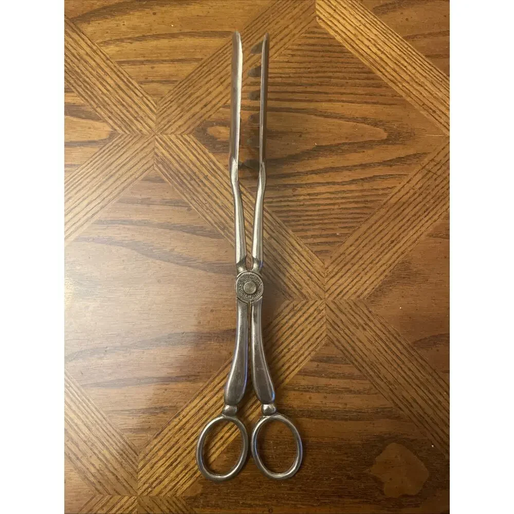VTG Raimond Italy Scissor Style Silverplate Fork Salad Serving Tongs 9”